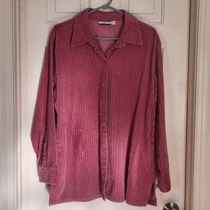 CROFT&BARROW PINK/ PLUM CORDUROY WOMAN'S XL JACKET #1628